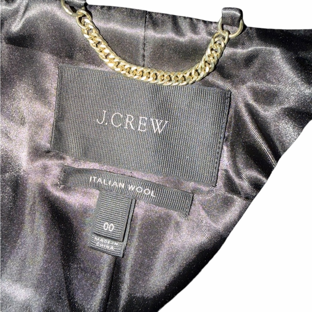 J. Crew Toscana Italian Wool Blend Asymetrical Zip Front Coat Size 00 - Picture 8 of 11